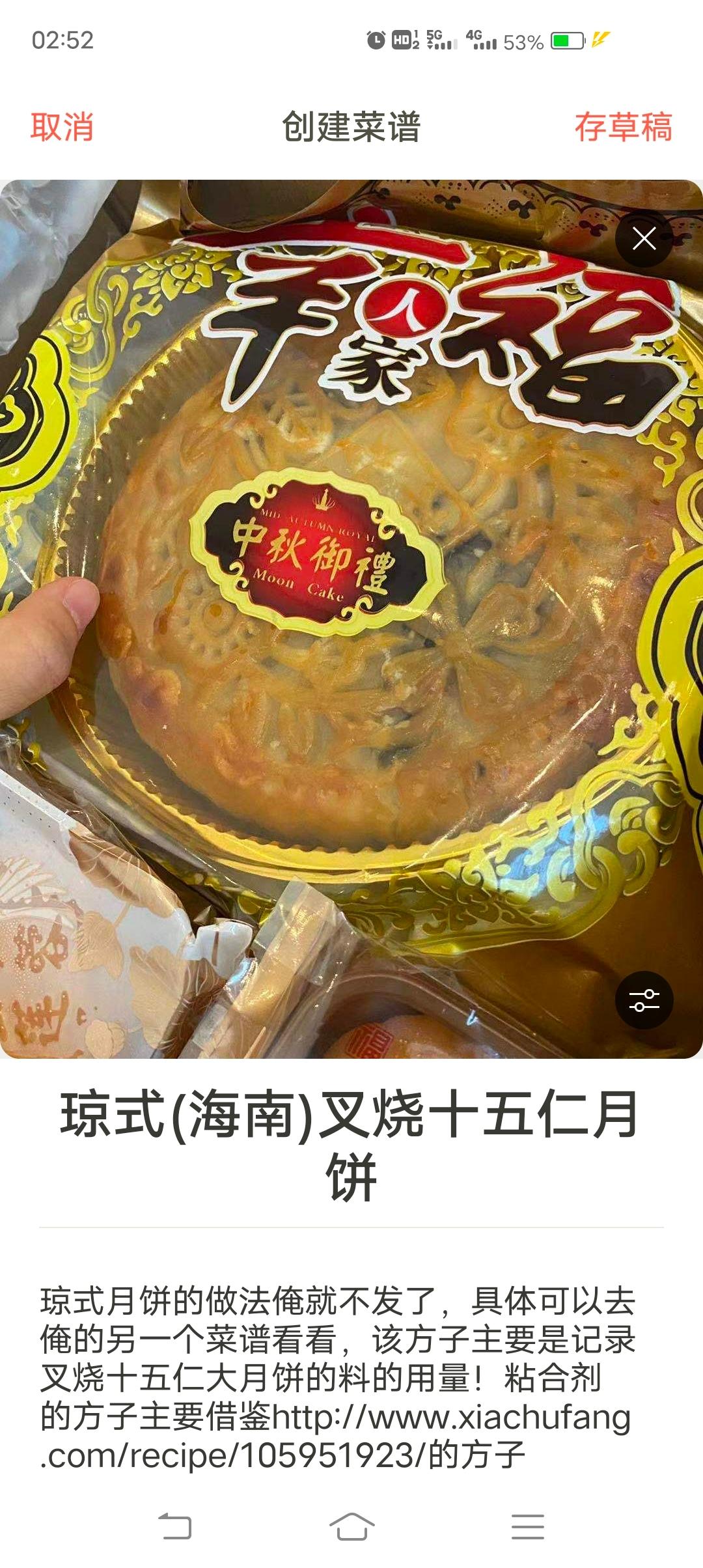 琼式(海南)叉烧十五仁大月饼