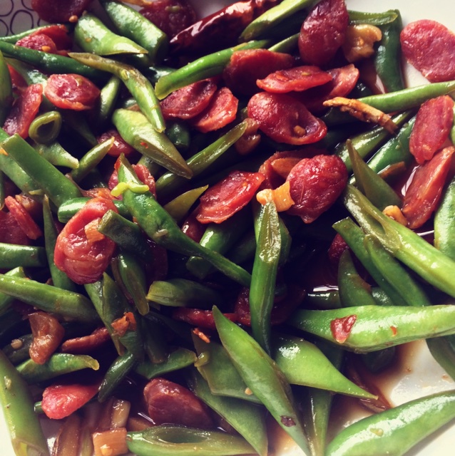 四季豆炒腊肠