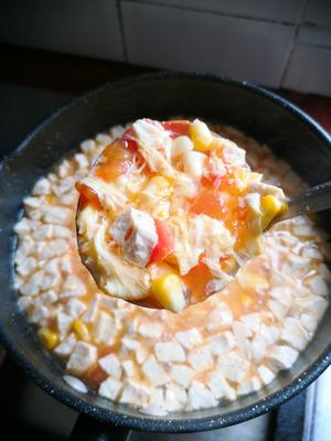 番茄玉米鸡蛋汤的做法 步骤3
