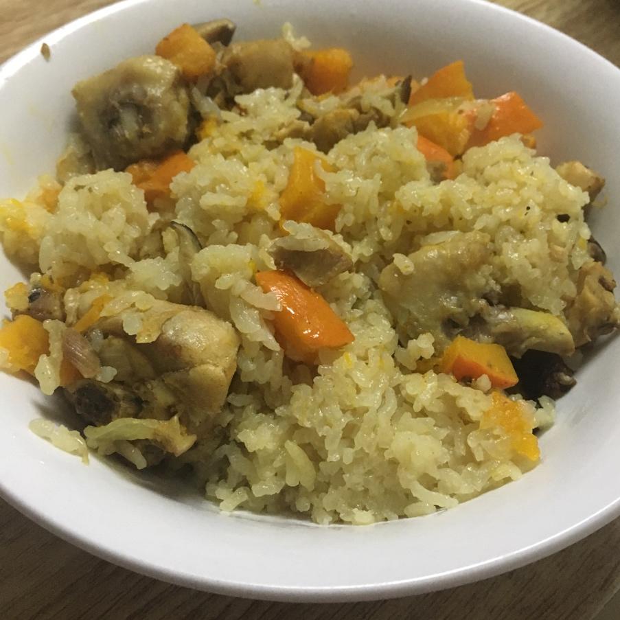 南瓜鸡肉饭