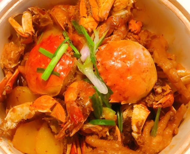 秋日蟹宴1-肉蟹煲的做法