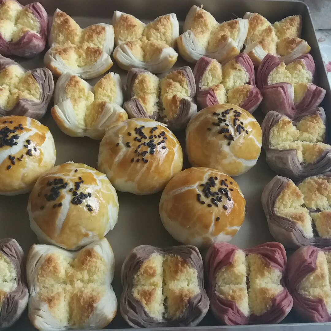 花开富贵之四种口味的椰蓉开口酥