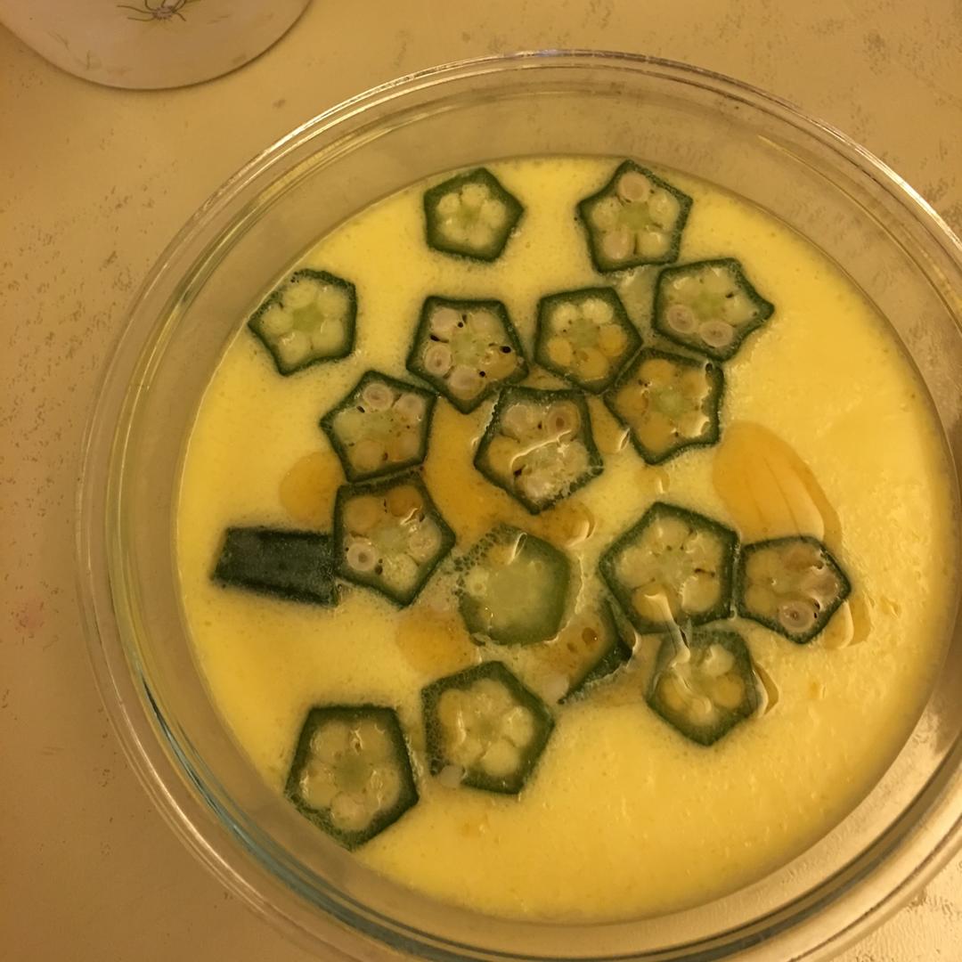 秋葵鸡蛋羹