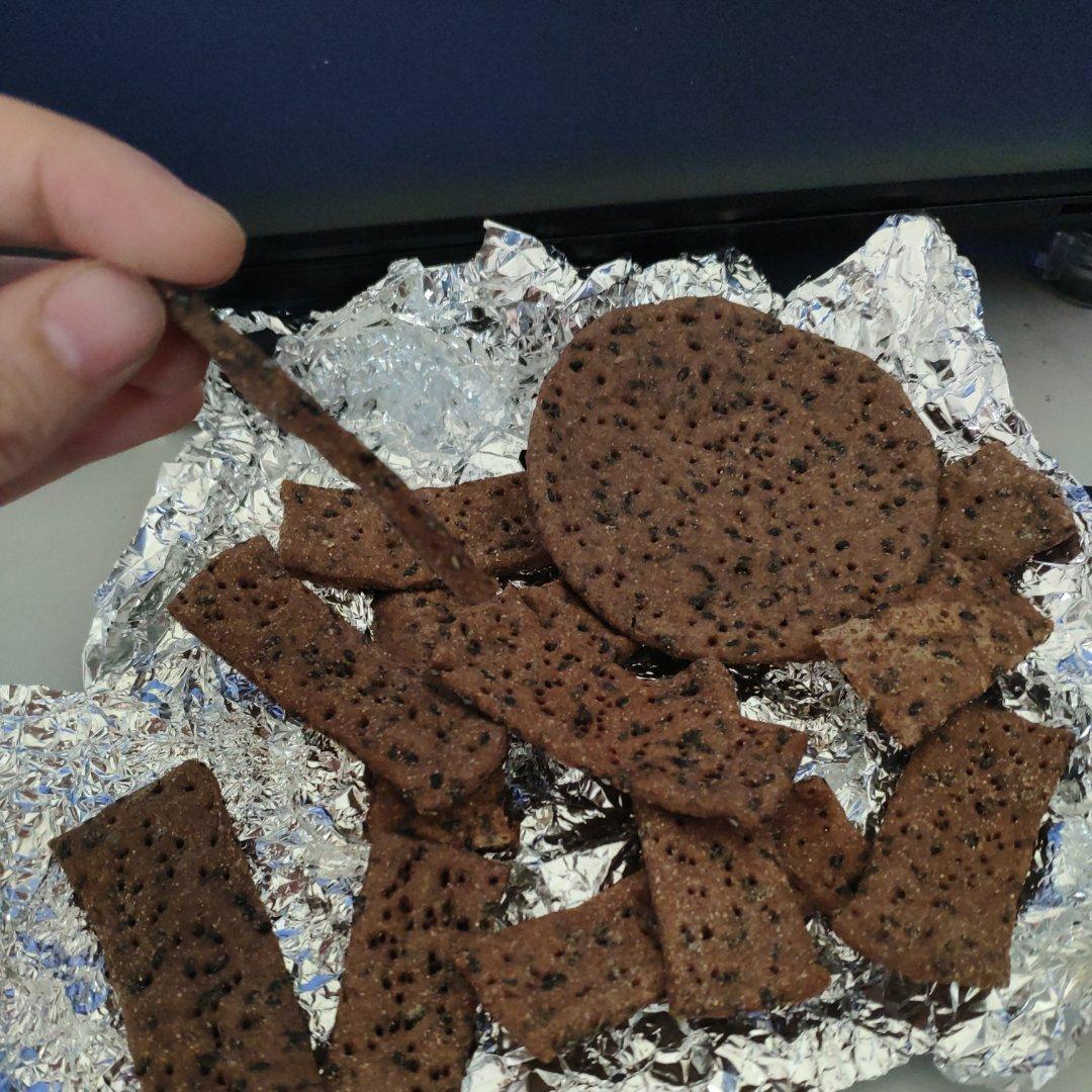 快手全麦黑芝麻苏打饼干 无糖无油 适合减肥人士吃