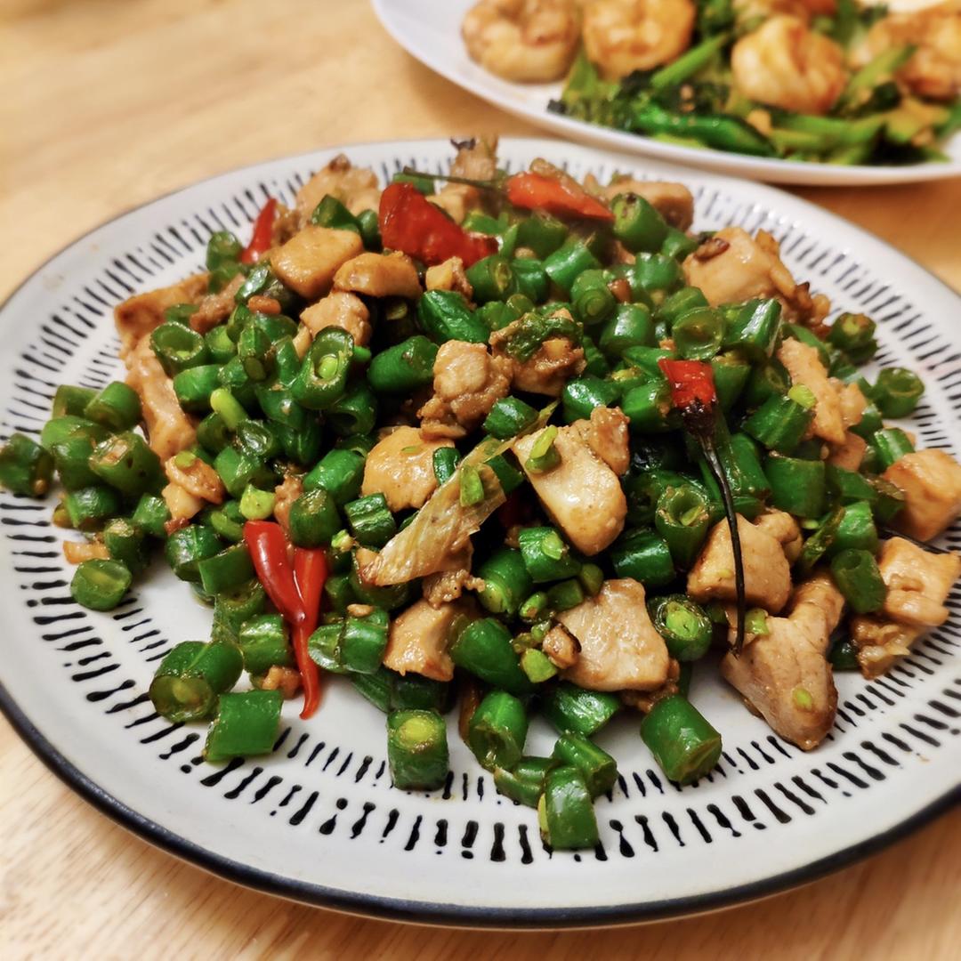 孜然豆角鸡丁「下饭菜」