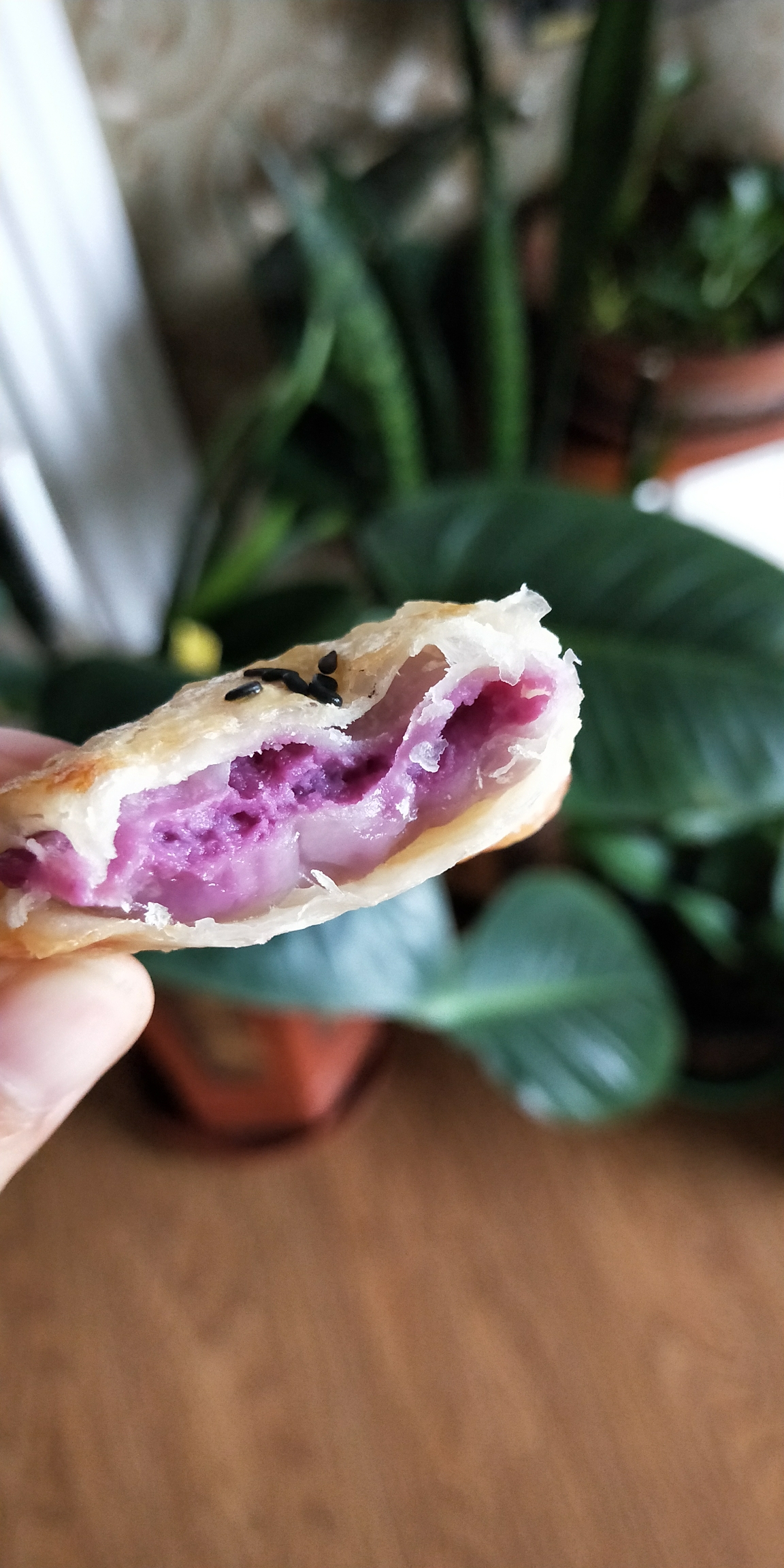 简单易做手抓饼皮版🌸紫薯派的做法 步骤3