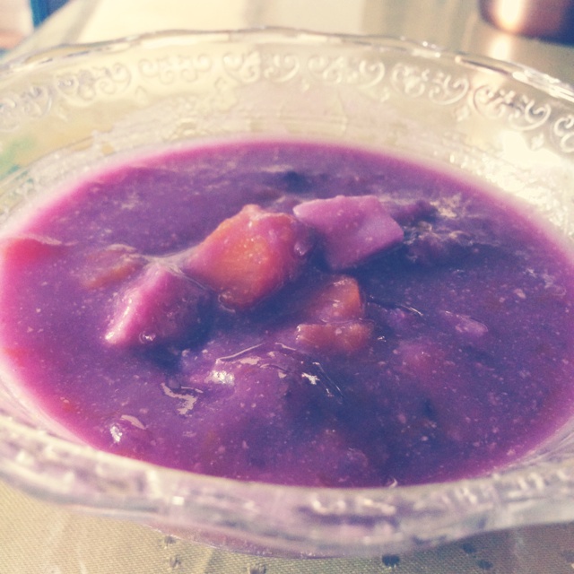 椰汁南瓜紫薯芋头煲