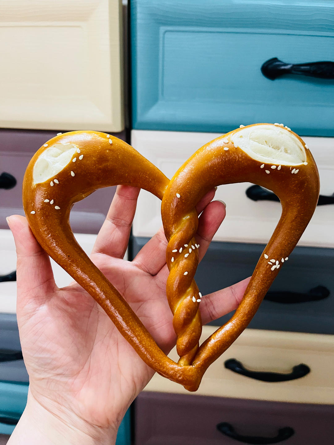 爱心德式碱水结❤️做个面包都是爱你的形状