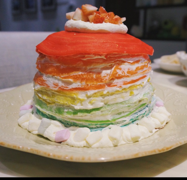 彩虹千层蛋糕 彩虹可丽饼(Mille Crepe Cake)