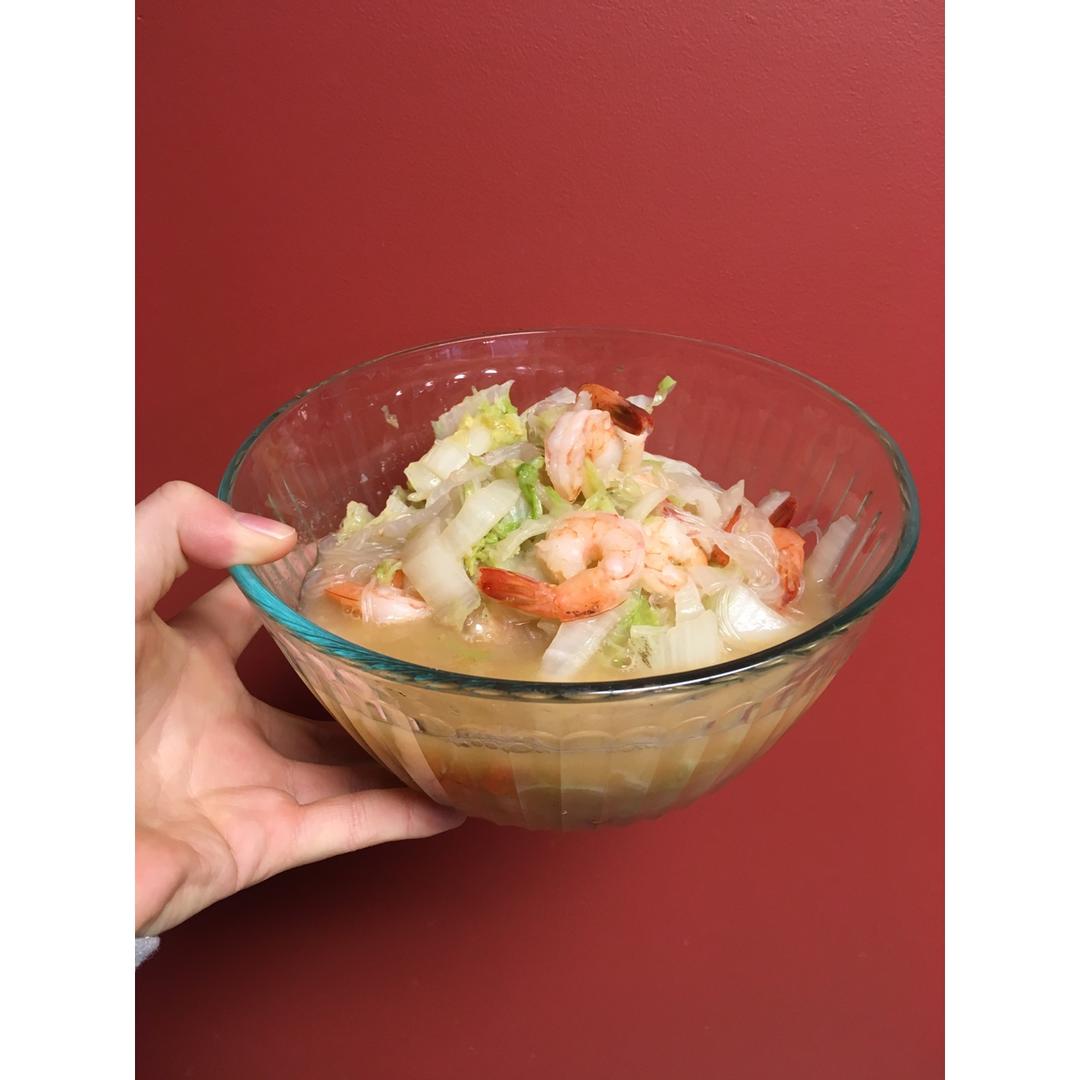 虾炒白菜粉丝