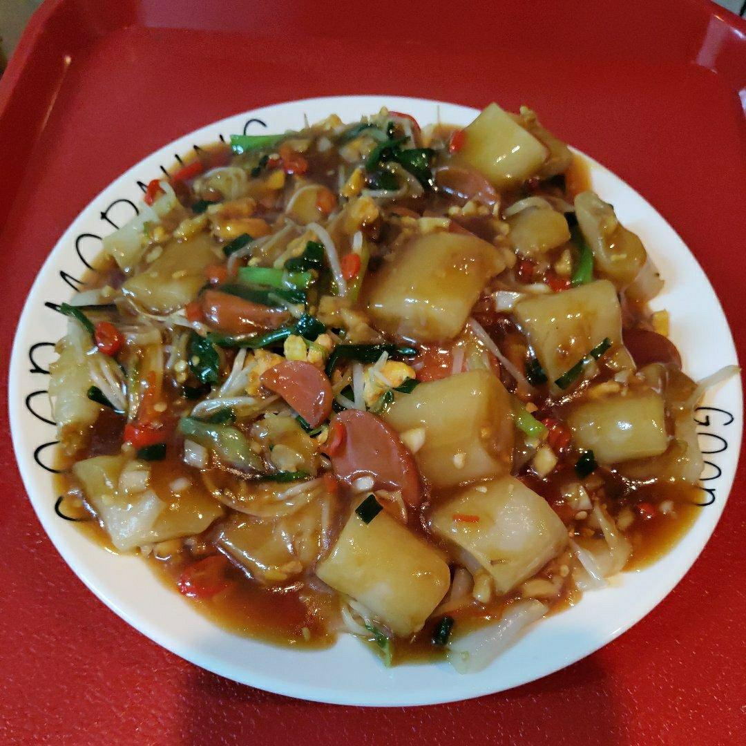 辣白菜炒卷粿