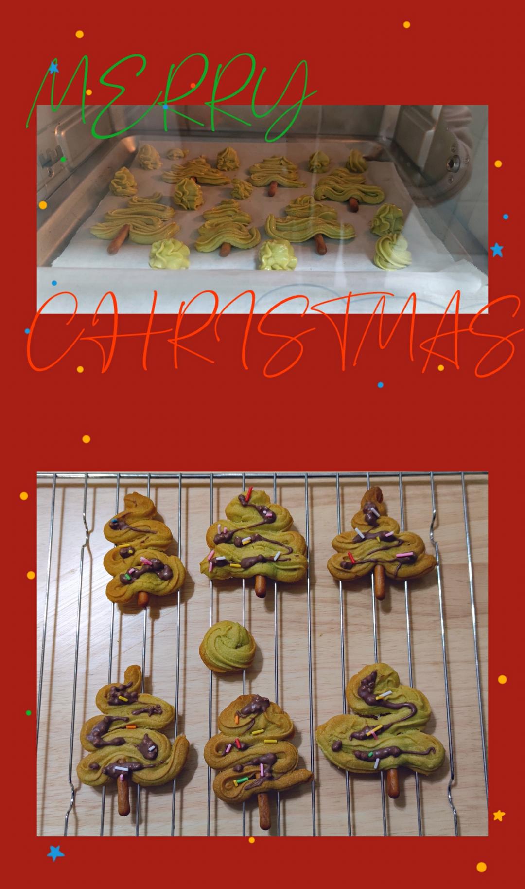 无需打发❗️超简单的圣诞树曲奇