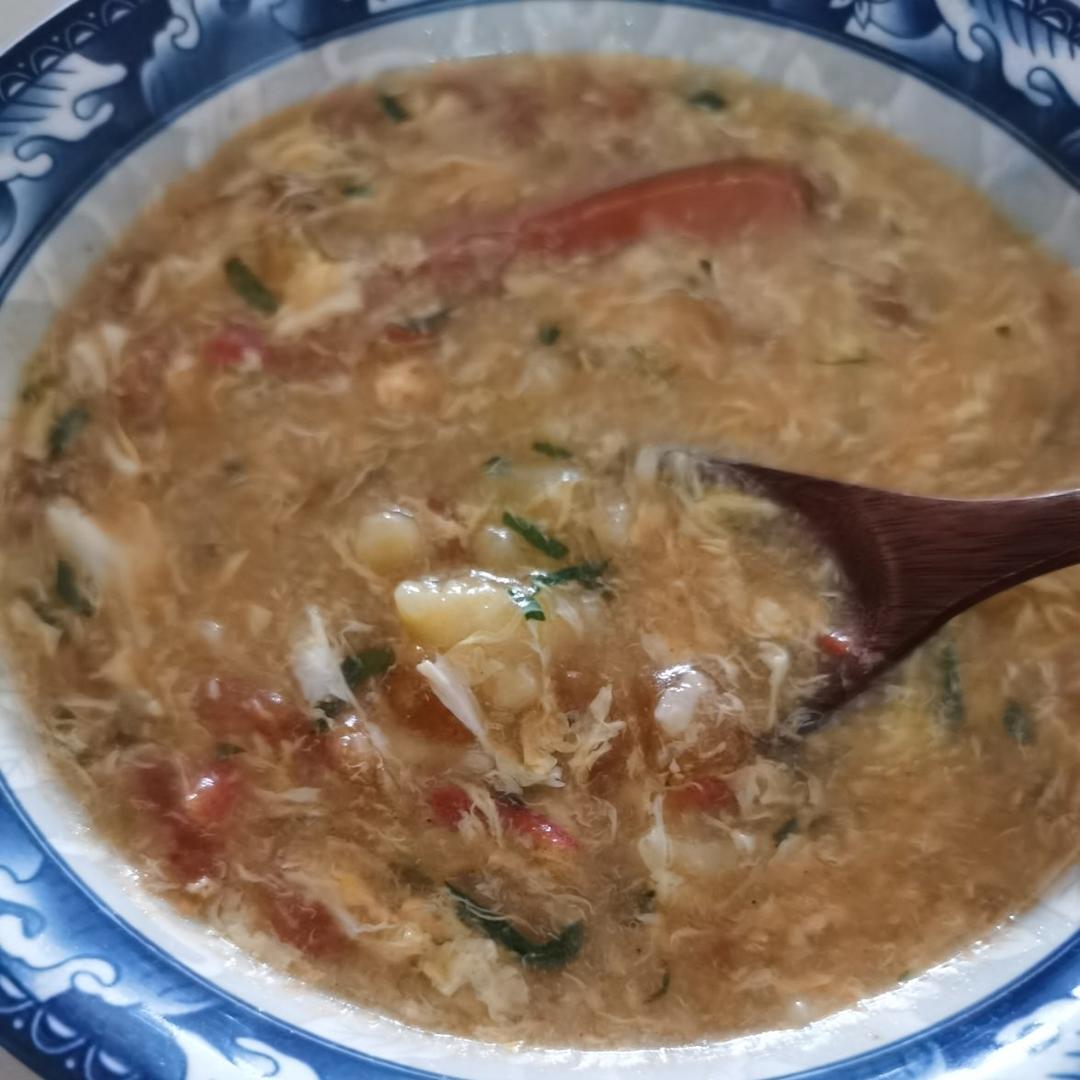 减肥又解馋的玉米面疙瘩汤（内附搅拌疙瘩视频）