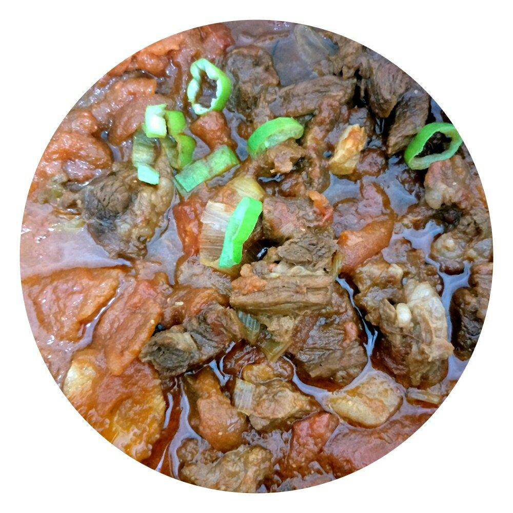 给我一份西红柿炖牛腩，我能吃掉三碗米饭。