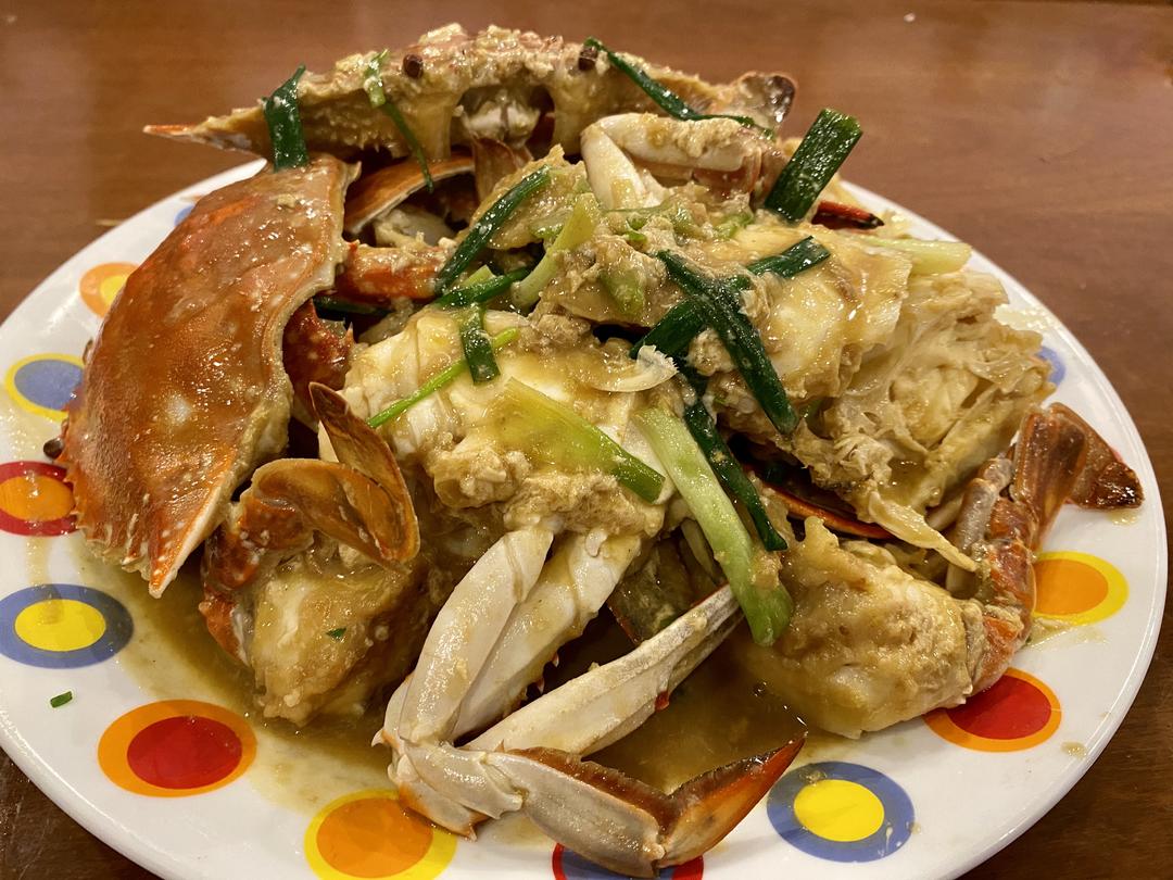 葱姜炒梭子蟹的做法