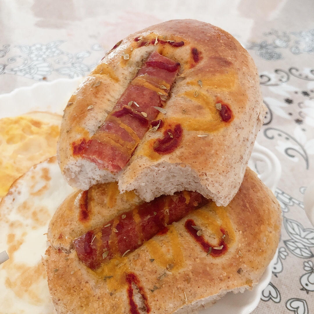 低卡黑麦蛋奶吐司（烫种+波兰种+冷藏发酵）