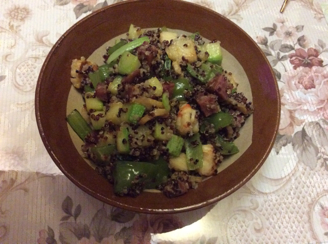 【虾仁蔬菜炒藜麦】营养早餐