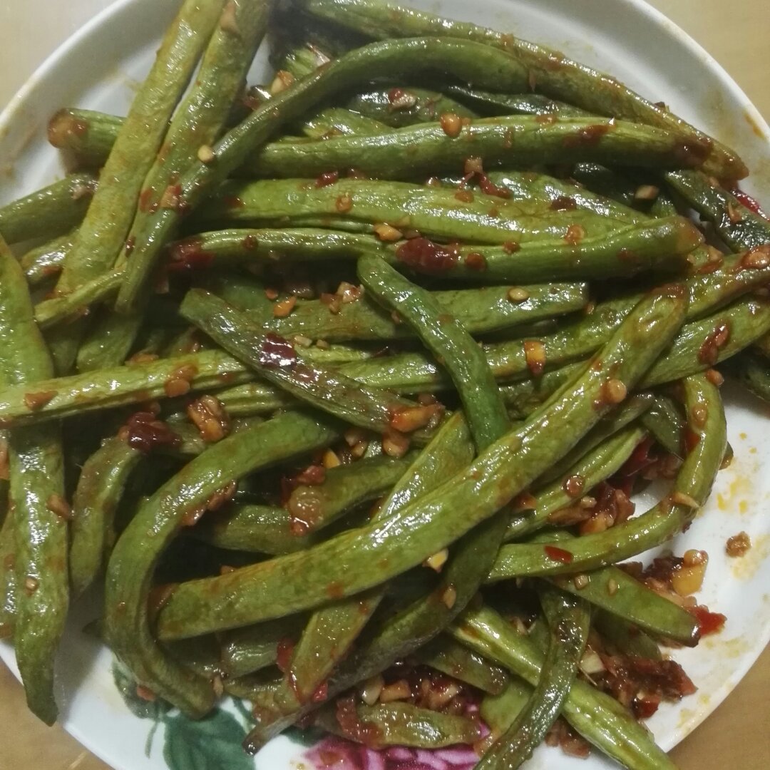 烤箱版少油干煸四季豆