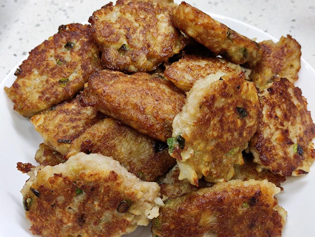 葱香山药小肉饼