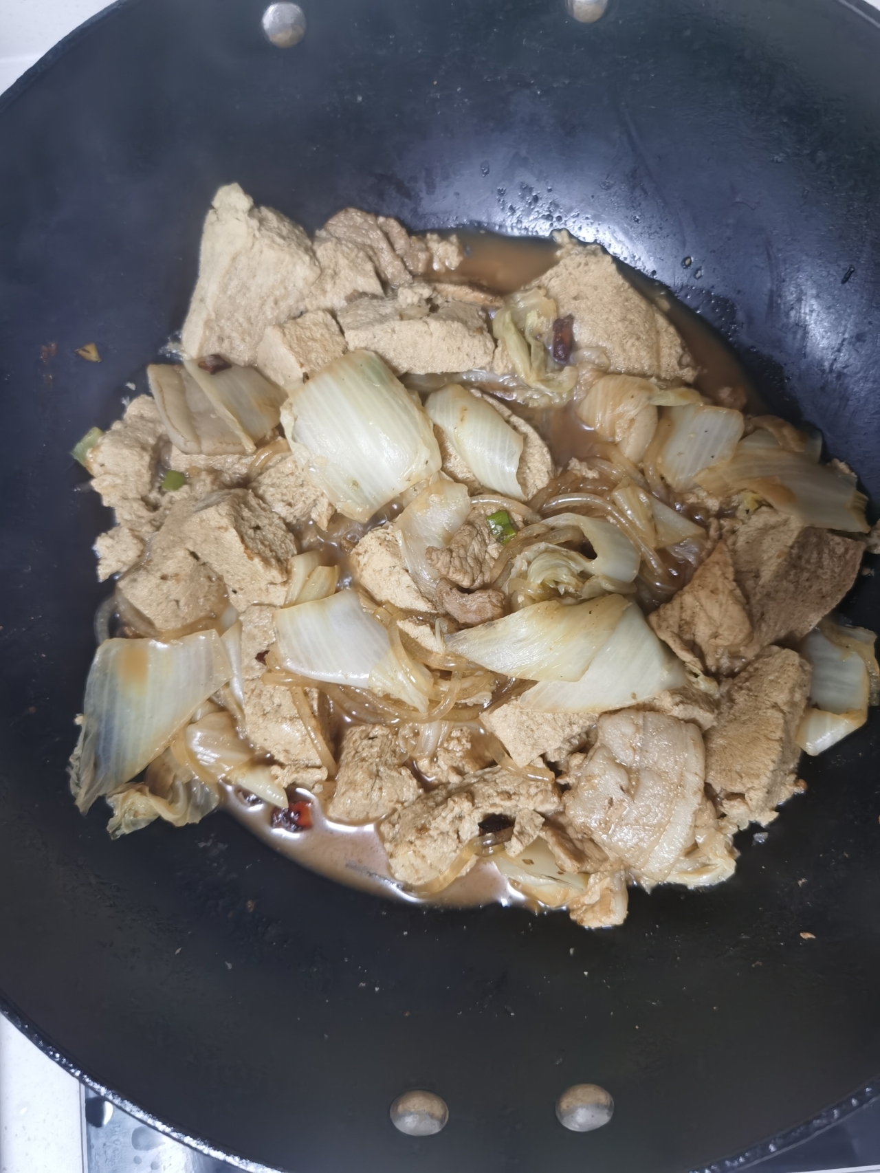 白菜冻豆腐炖粉条