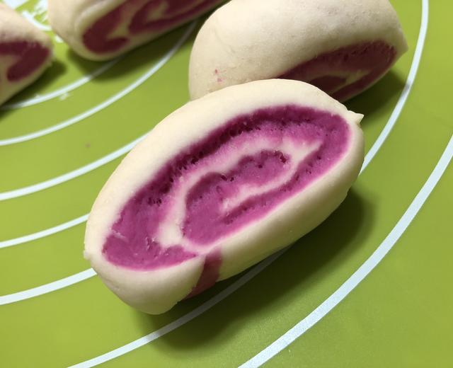 #宝宝辅食#火龙果双色馒头的做法