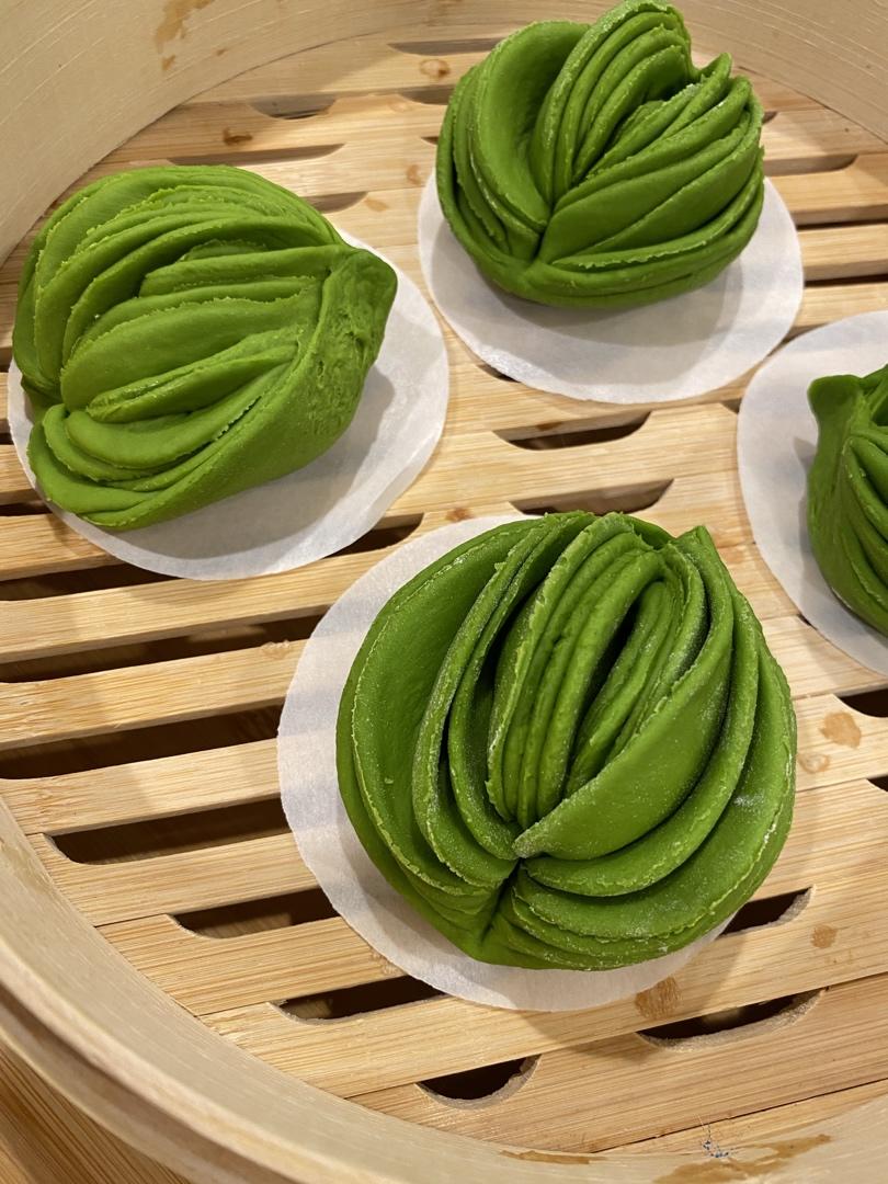 菠菜汁心形馒头 花卷（一次性发酵超治愈）