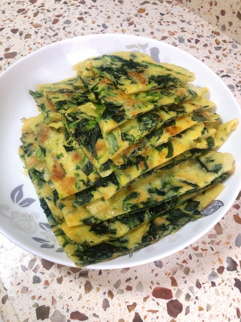 菠菜鸡蛋饼 超级简单               家常快手菜 早餐首选✌🏻
