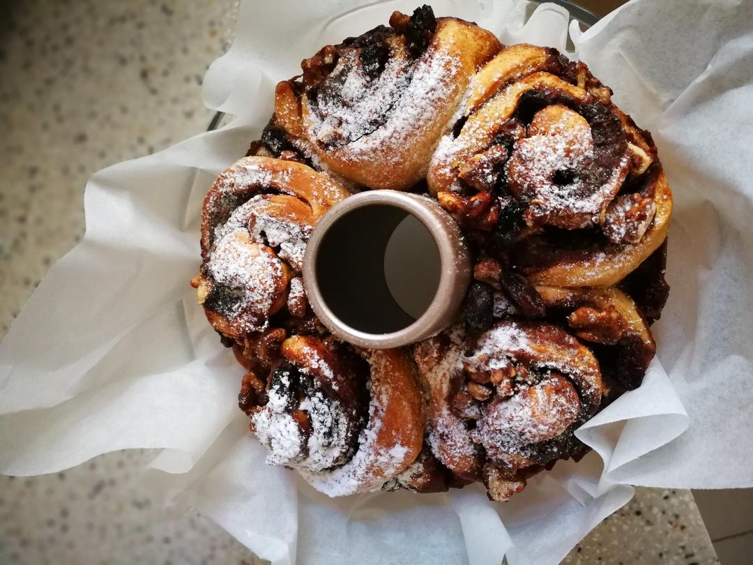 红糖肉桂核桃手撕面包