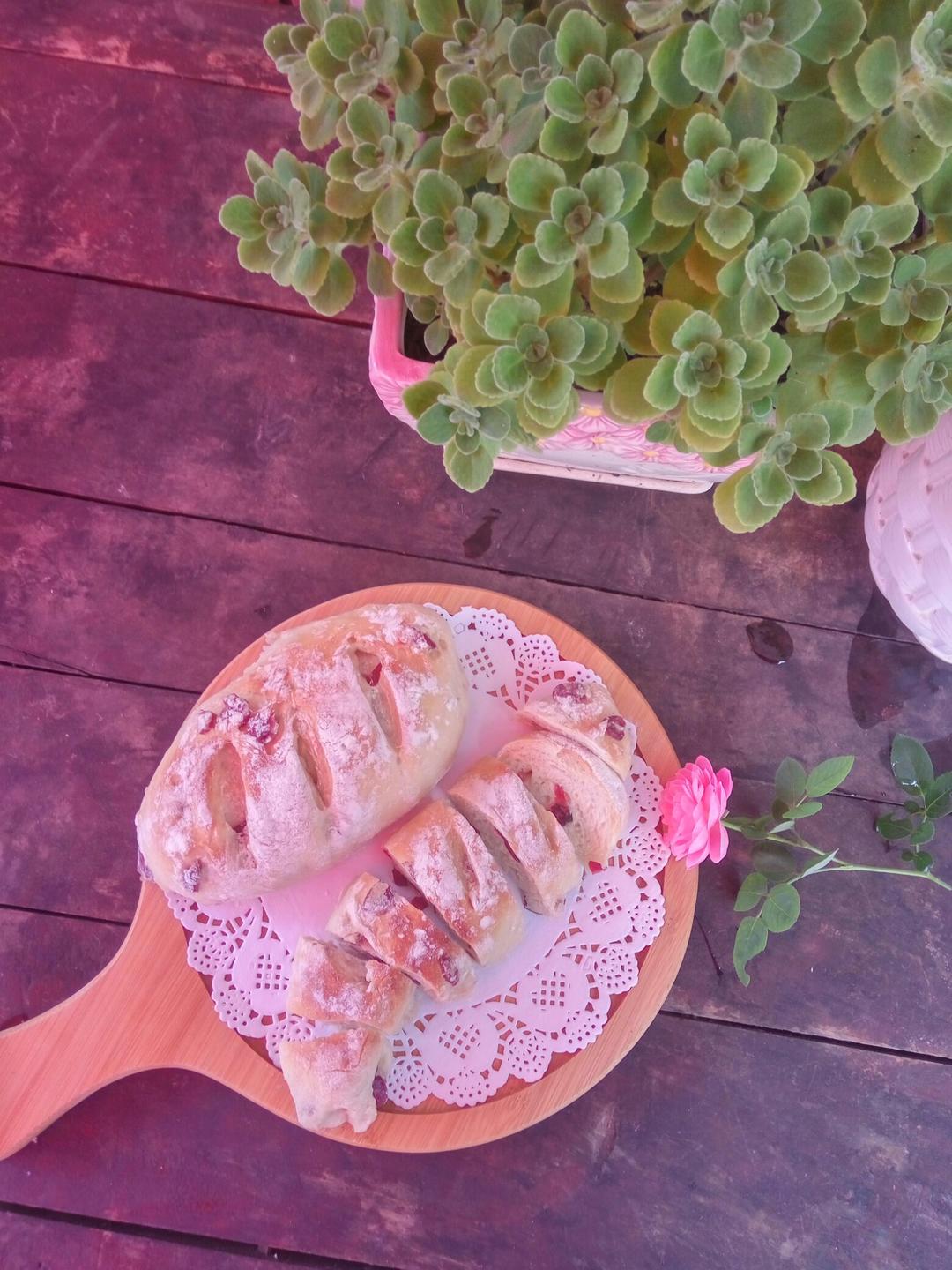 全麦蔓越莓软式欧包（免揉）