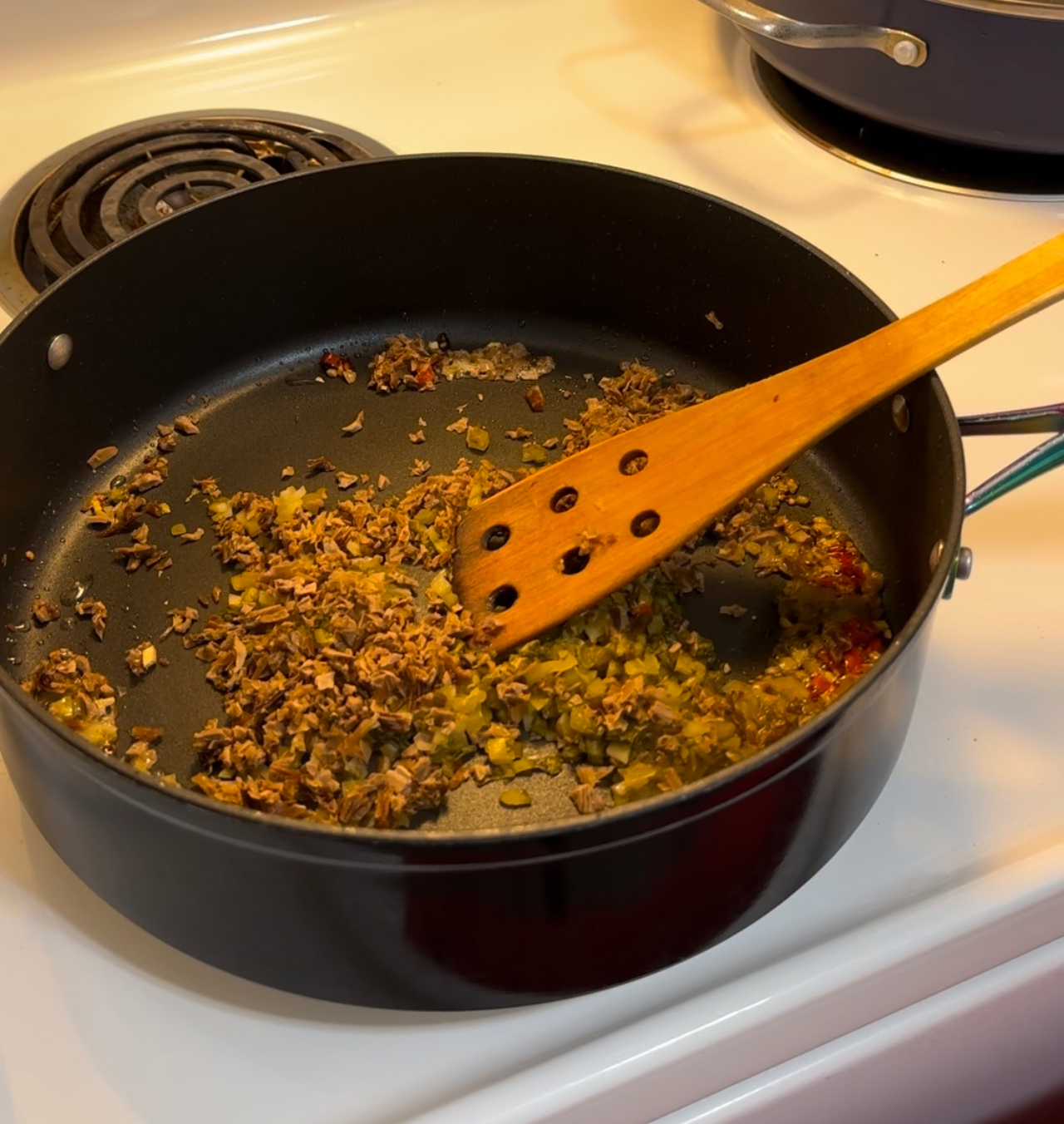 梅干菜酸菜肉末笋片的做法 步骤5