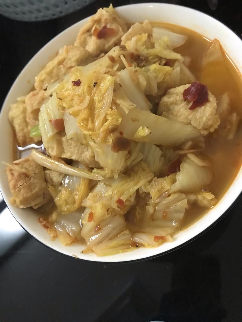 油豆腐炖白菜