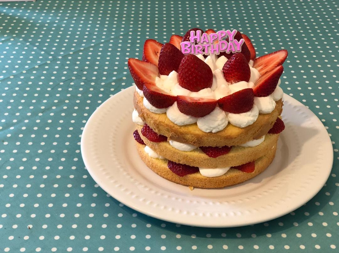 【零失败】不会裱花没关系的水果裸蛋糕 芒果裸蛋糕 完美戚风胚