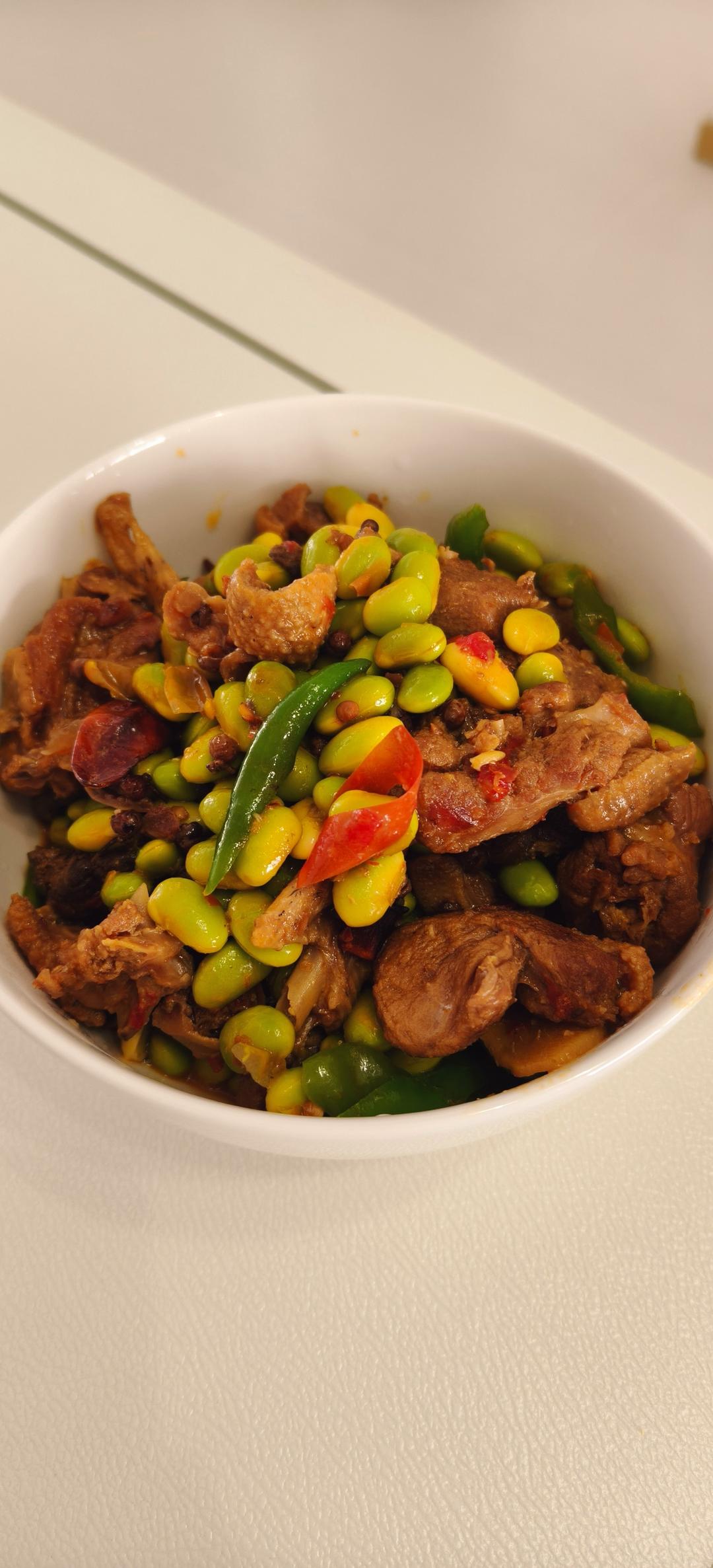 青豆魔芋烧鸭子