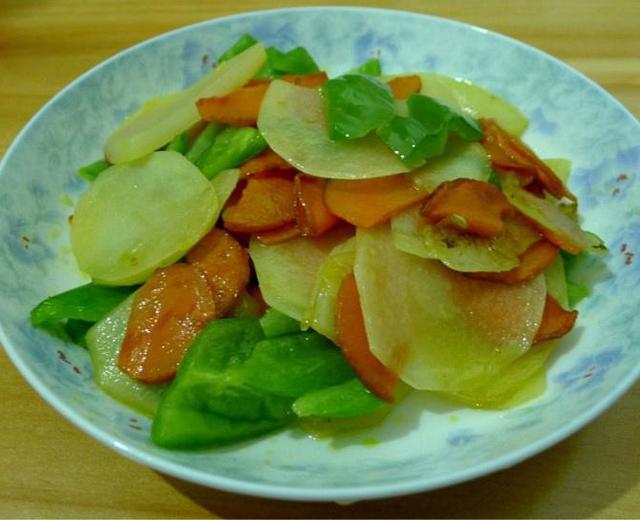 青椒胡萝卜土豆片的做法