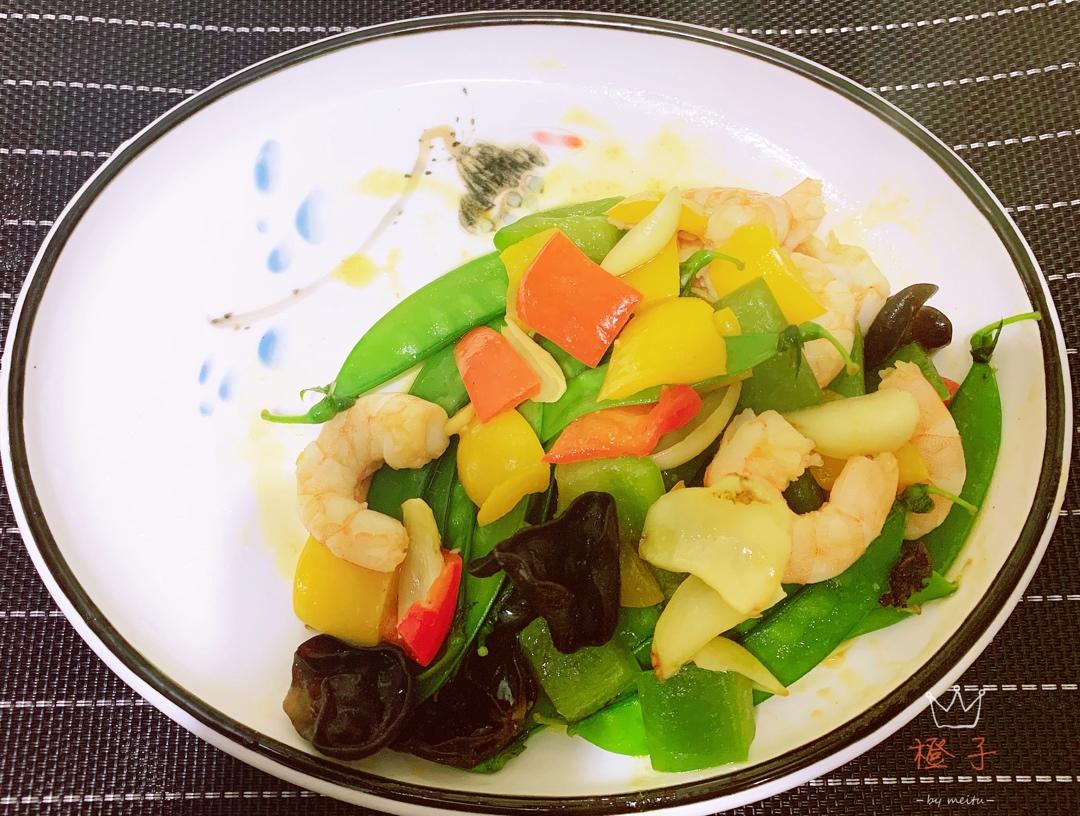 荷兰豆炒虾仁