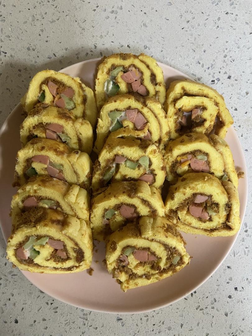 香葱肉松肥蛋糕卷～