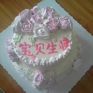 双层裱花生日蛋糕的做法 步骤2