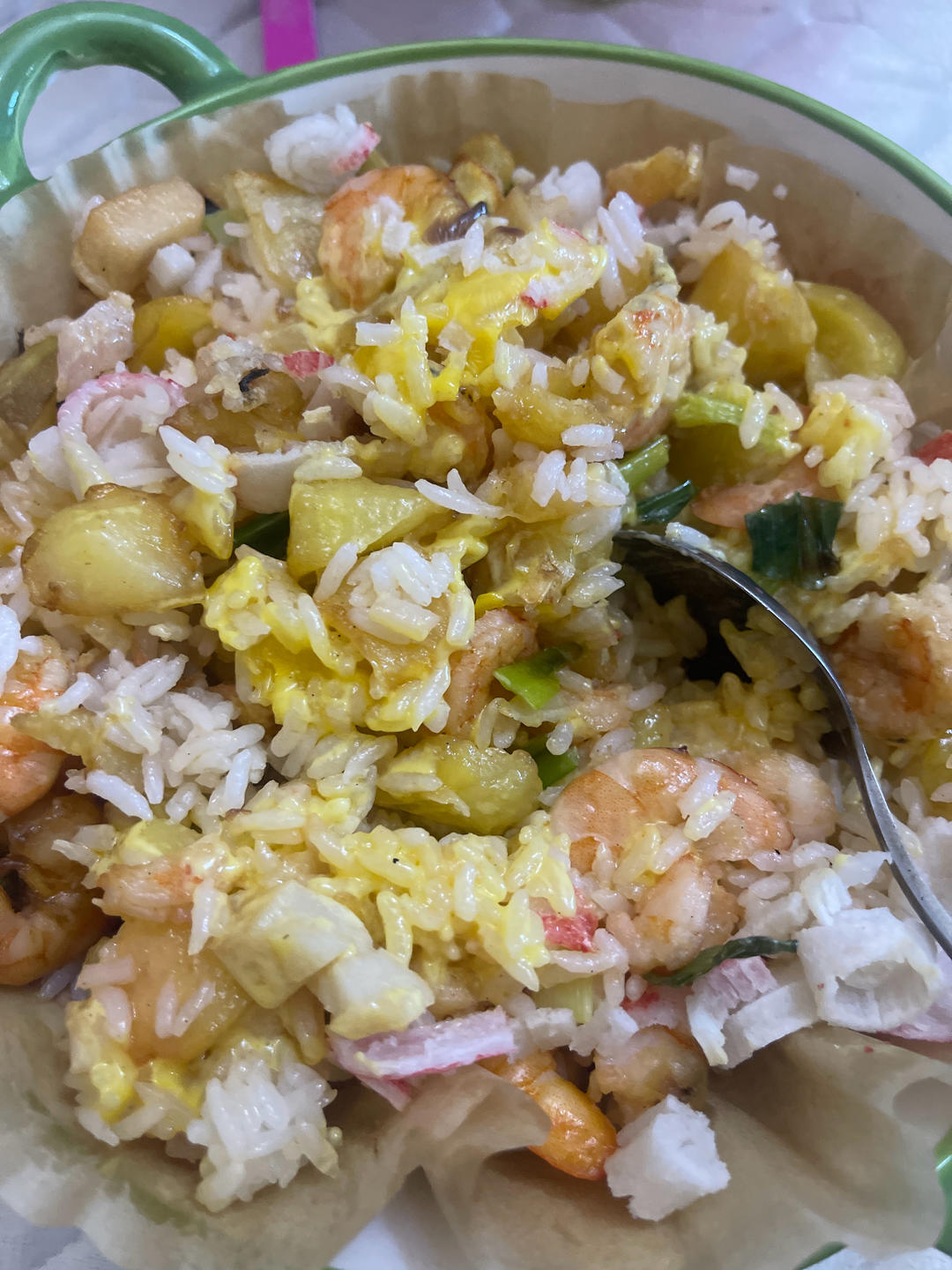 奶酪火腿虾仁焗饭       （空气炸锅版）