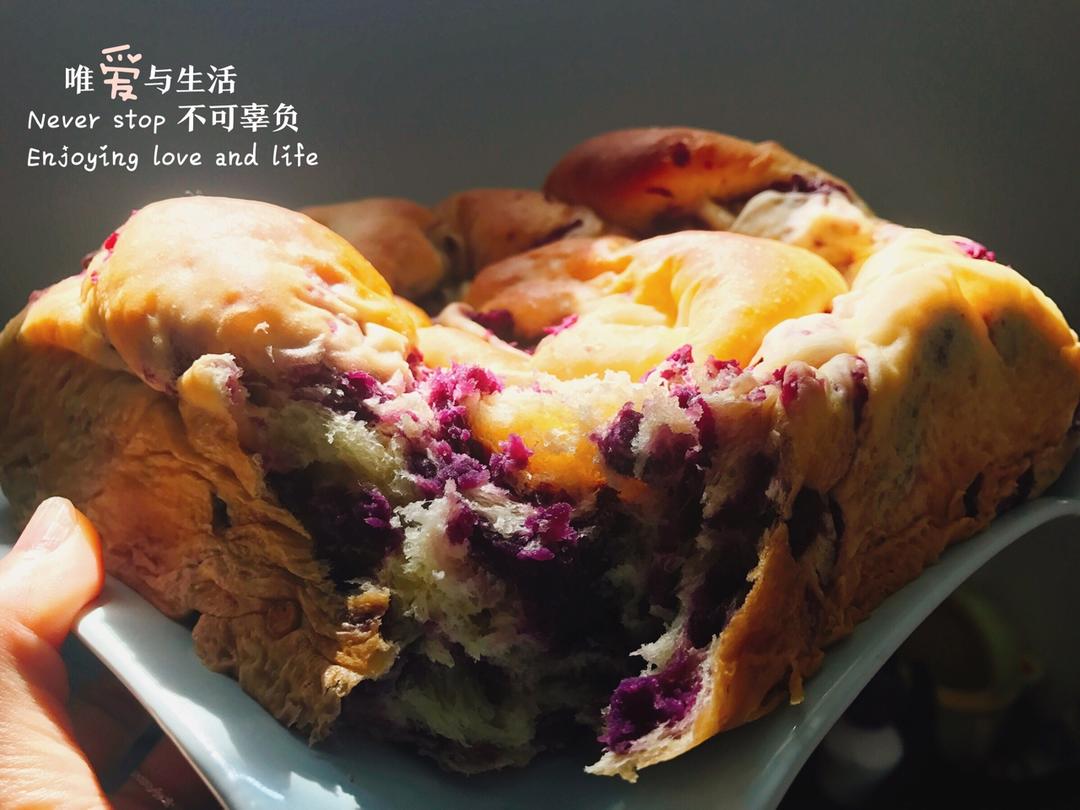 紫薯手撕面包（无需揉出膜）