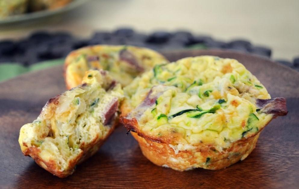 西葫芦培根鸡蛋松饼