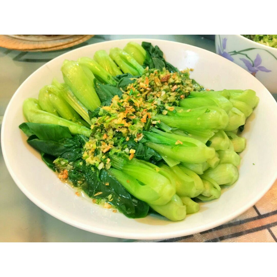 小雅麻麻做的白灼上海青