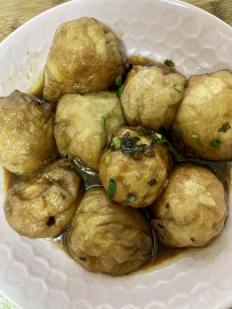 红烧油面筋塞肉
