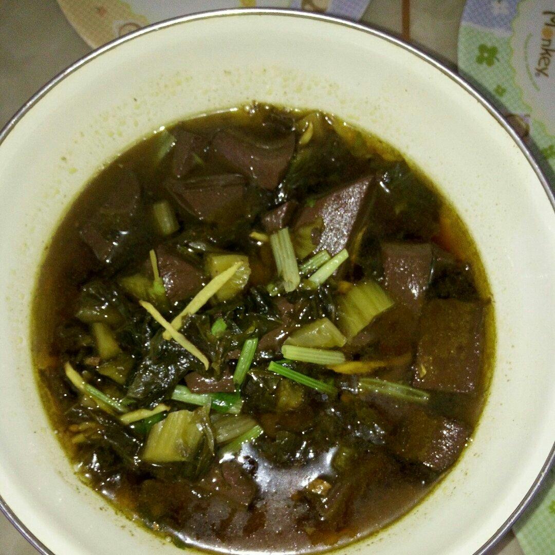 妈妈的传授 ——猪血酸菜