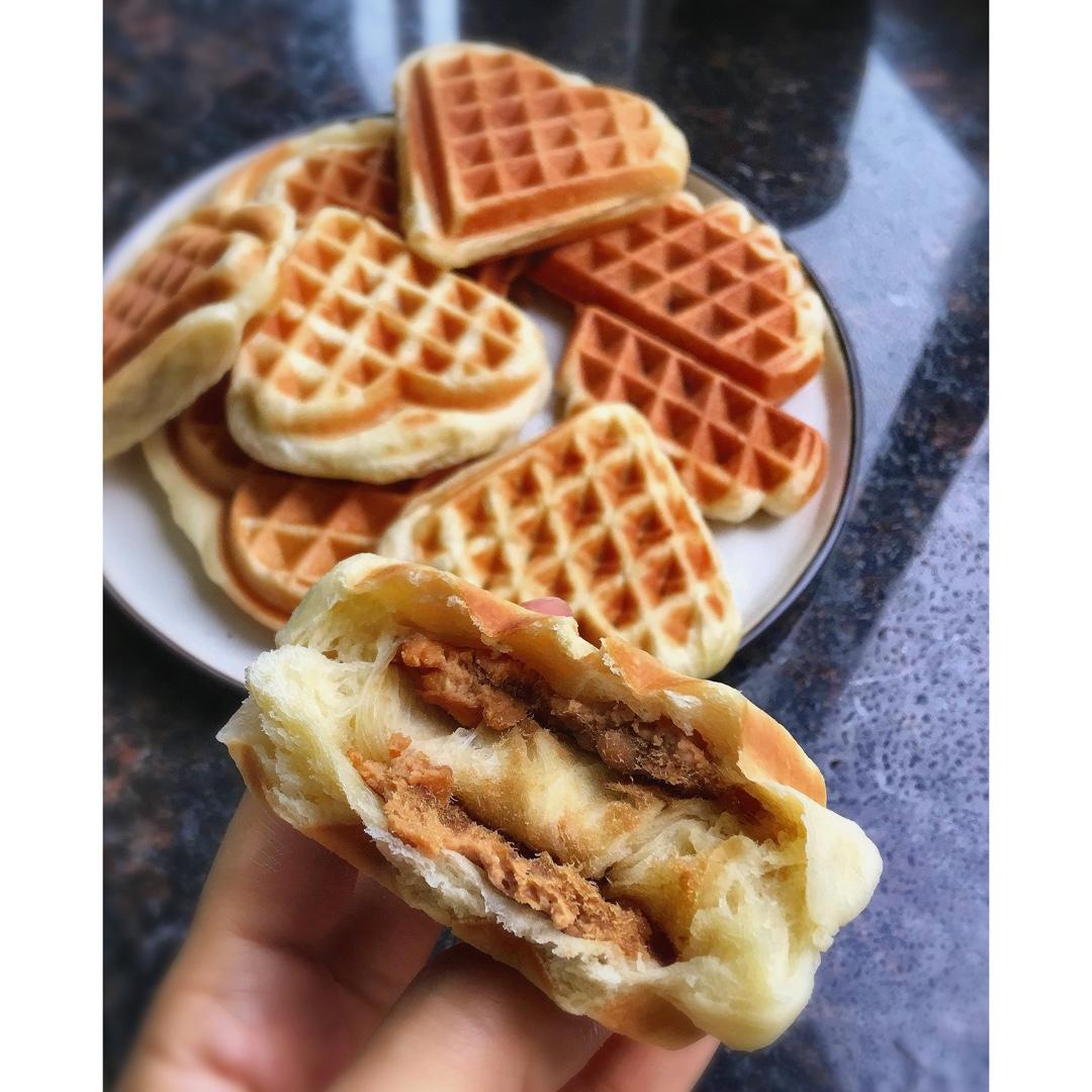 花生酱肉松华夫饼