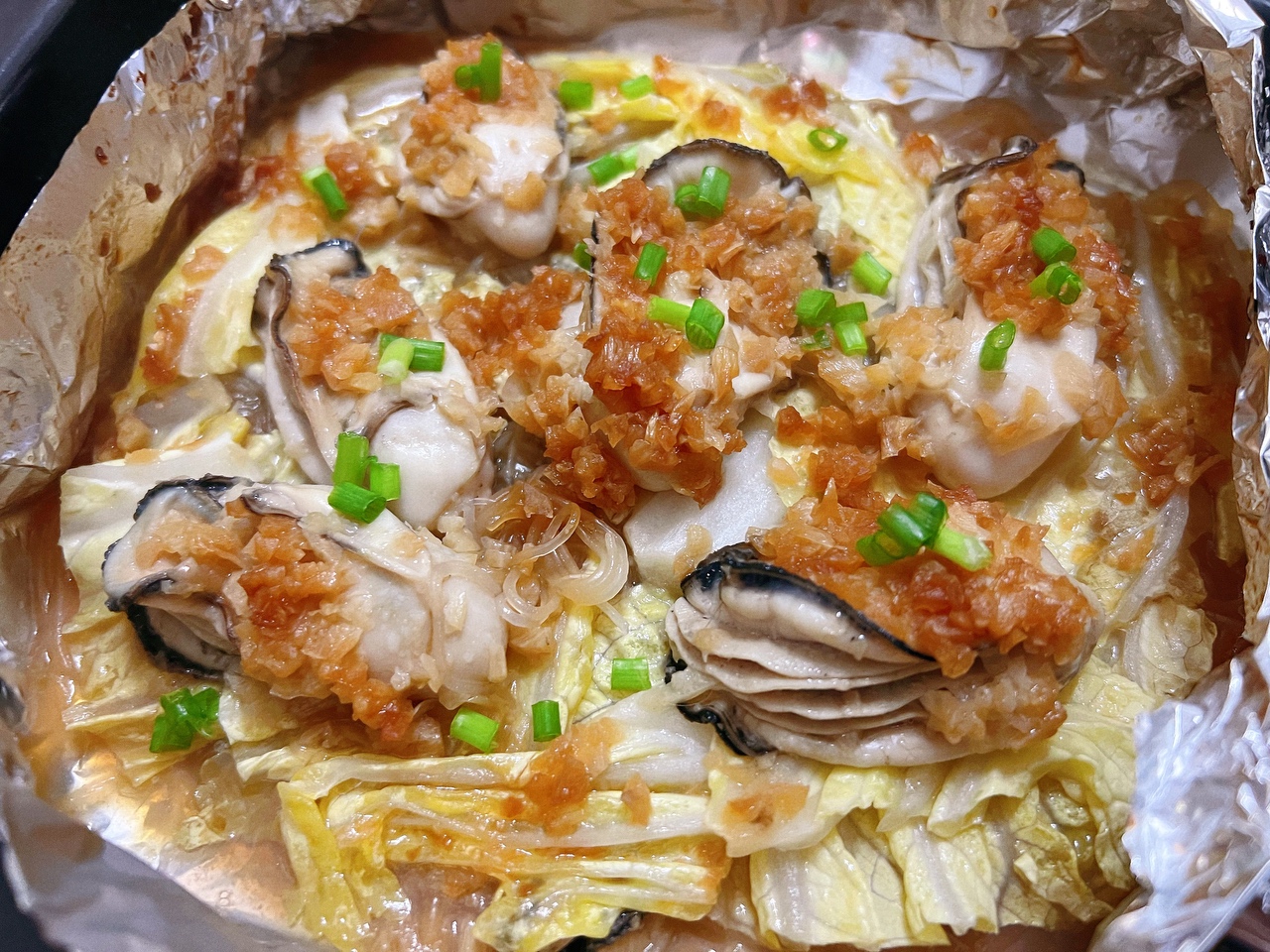 零难度—锡纸海蛎🦪粉丝煲（烤箱版的做法