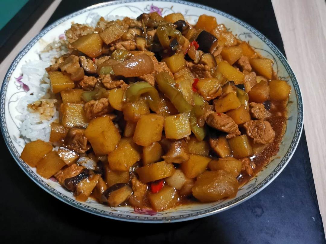 ㊙️香菇土豆肉沫拌饭❗️比外卖还好吃