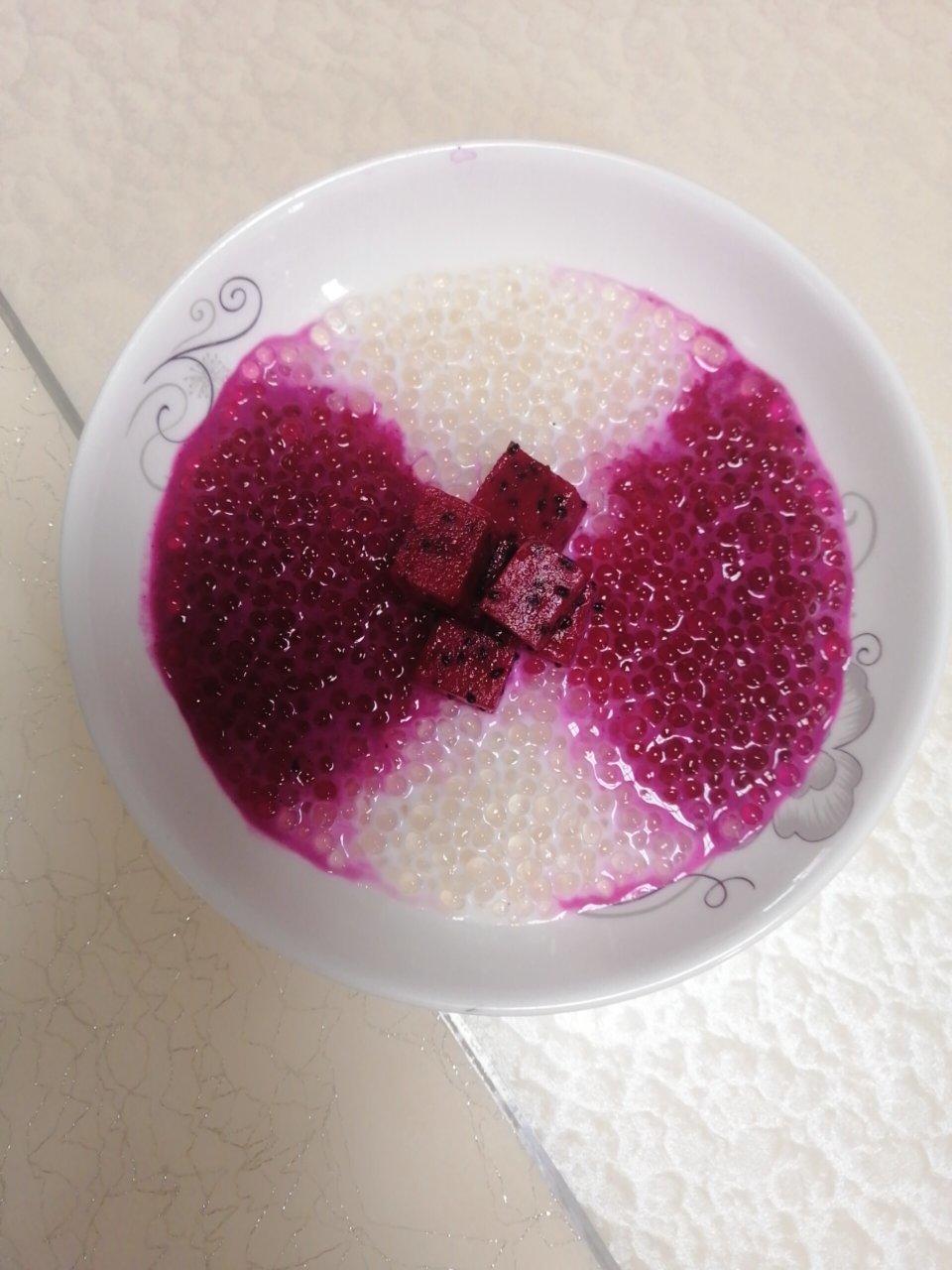 颜值爆表的火龙果西米露