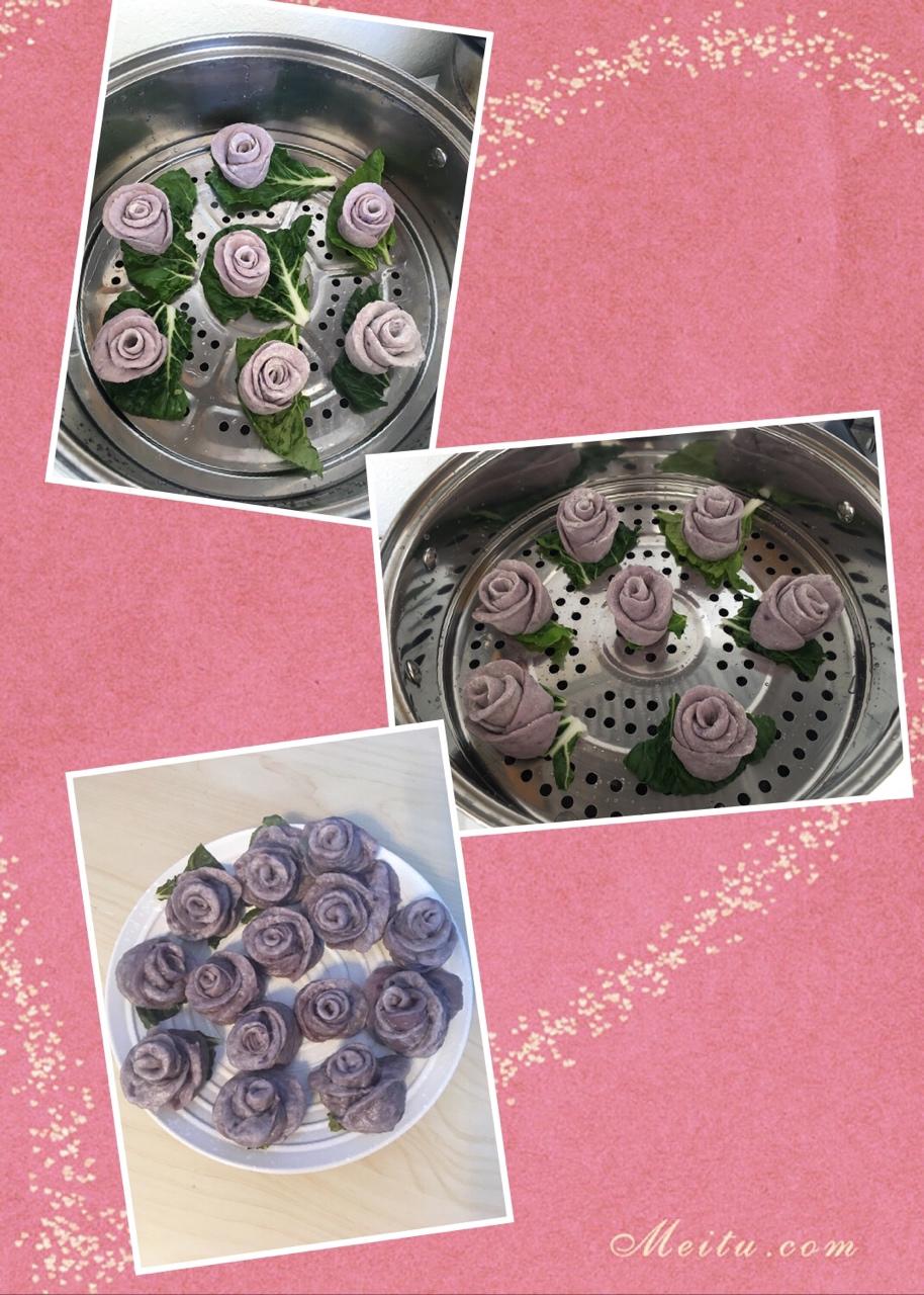 紫薯玫瑰花馒头