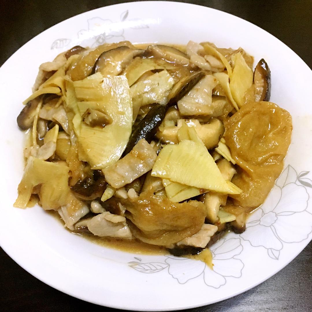 双冬炒面筋
