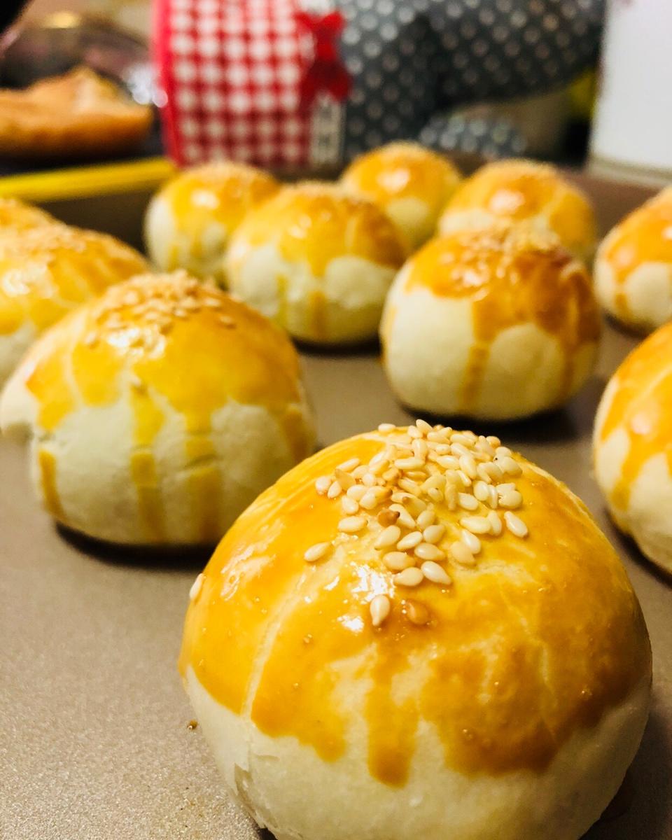 阿布52做的大开酥快手版蛋黄酥
